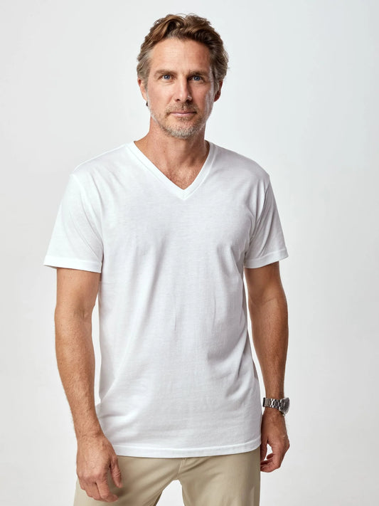 All White V-Neck 3-Pack