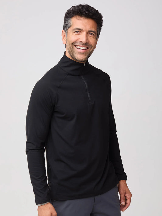 Black Tech Quarter Zip