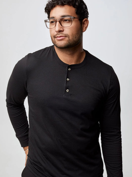 Black Long Sleeve Henley